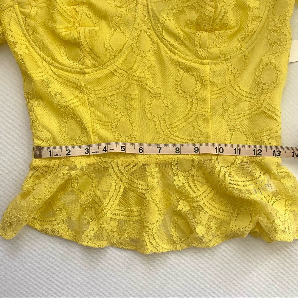 SOLD NWT Haute Monde Yellow Lace Bustier Corset Top - Picture 5 of 9